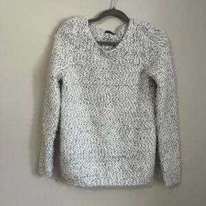 Eyelash soft grey cozy sweater y2k style small casual